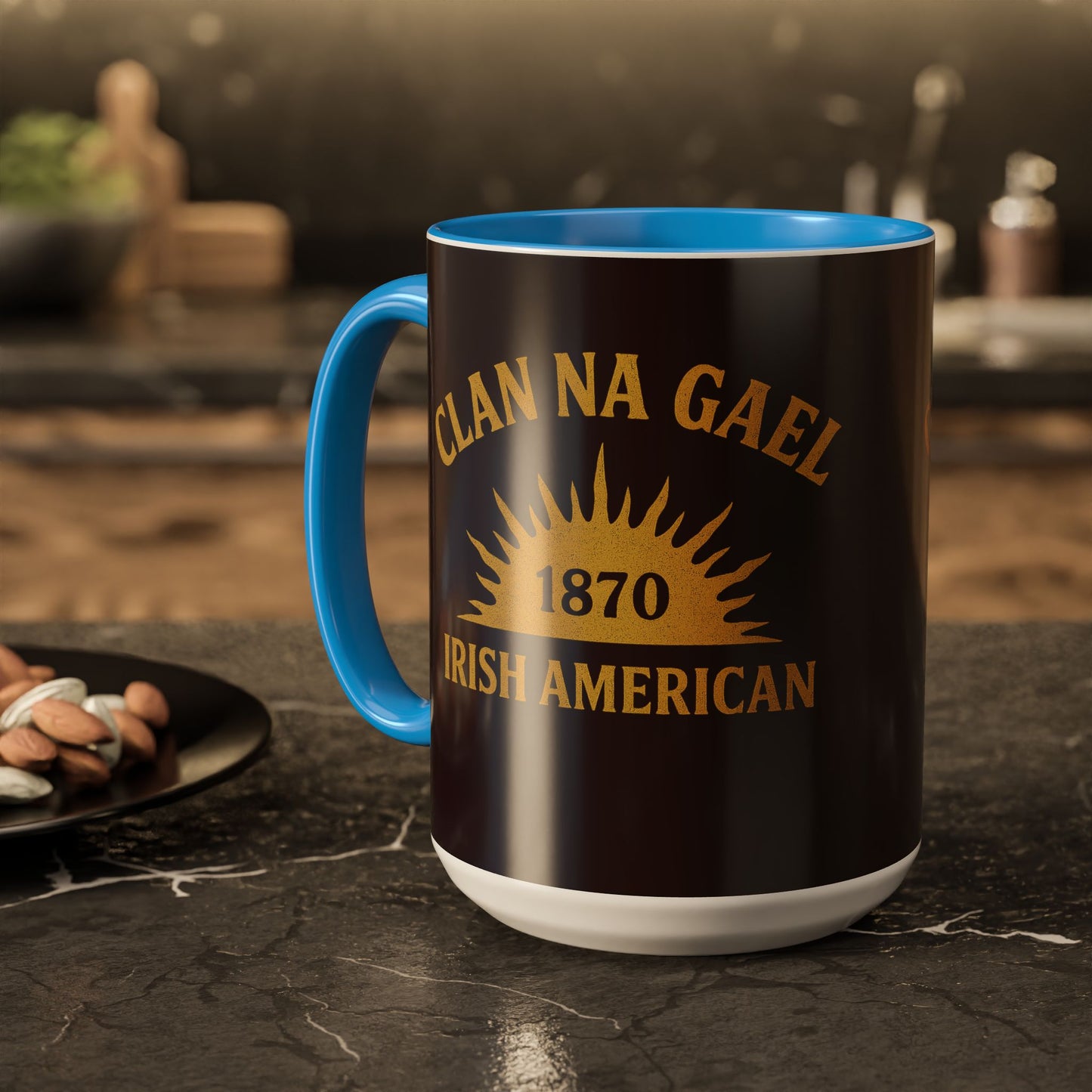 "Clan na Gael - Irish American", Colorful Mugs (11oz, 15oz) (Seal Brown)