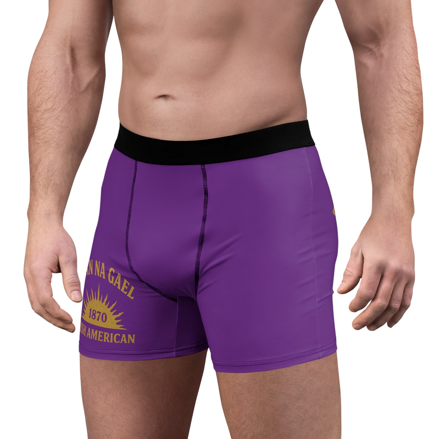 "Clan na Gael - Irish American", Men's Boxer Briefs (Vesper Violet)