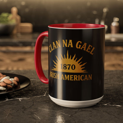"Clan na Gael - Irish American", Colorful Mugs (11oz, 15oz) (Raven Black)