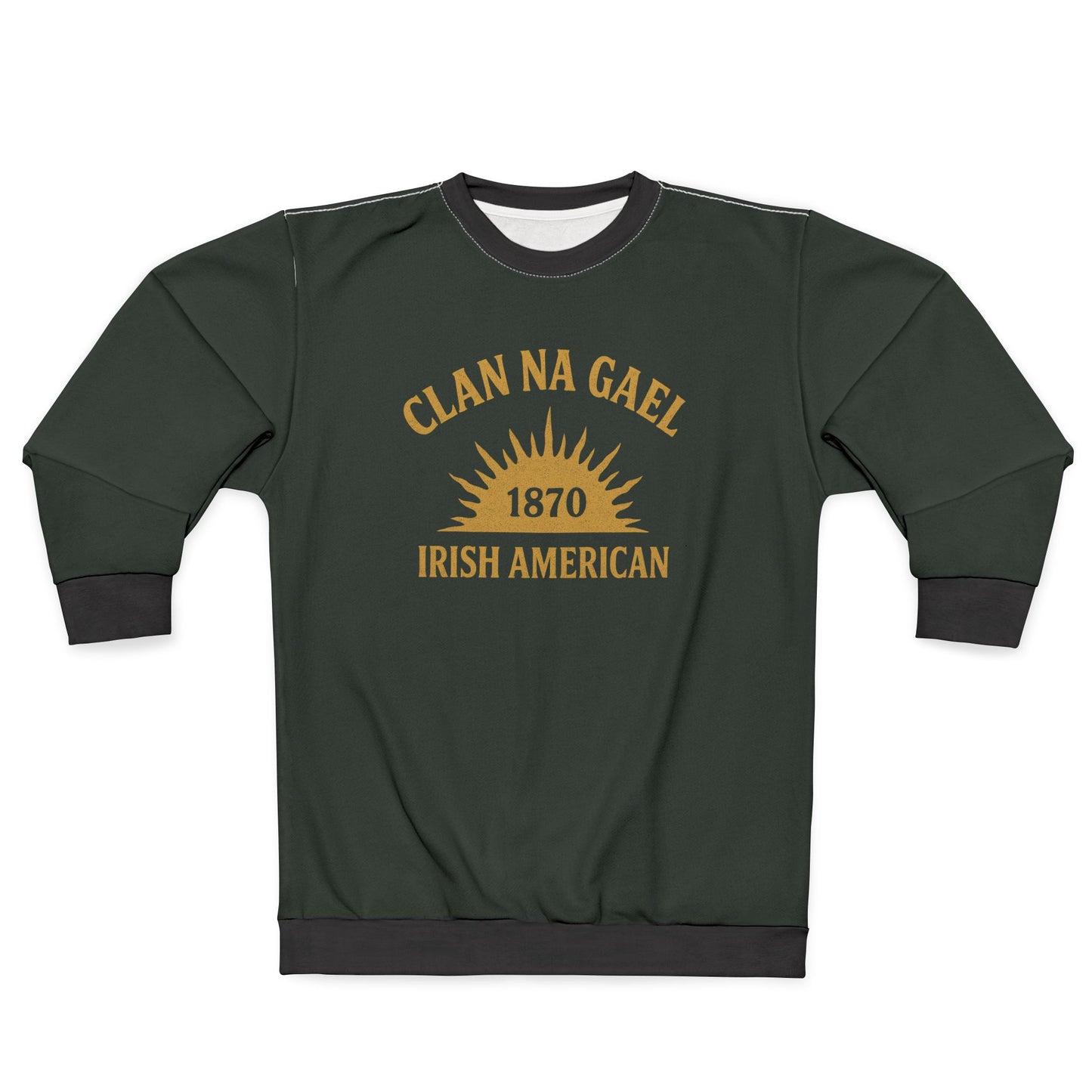 "Clan na Gael - Irish American", Unisex Sweatshirt (Túath Green)