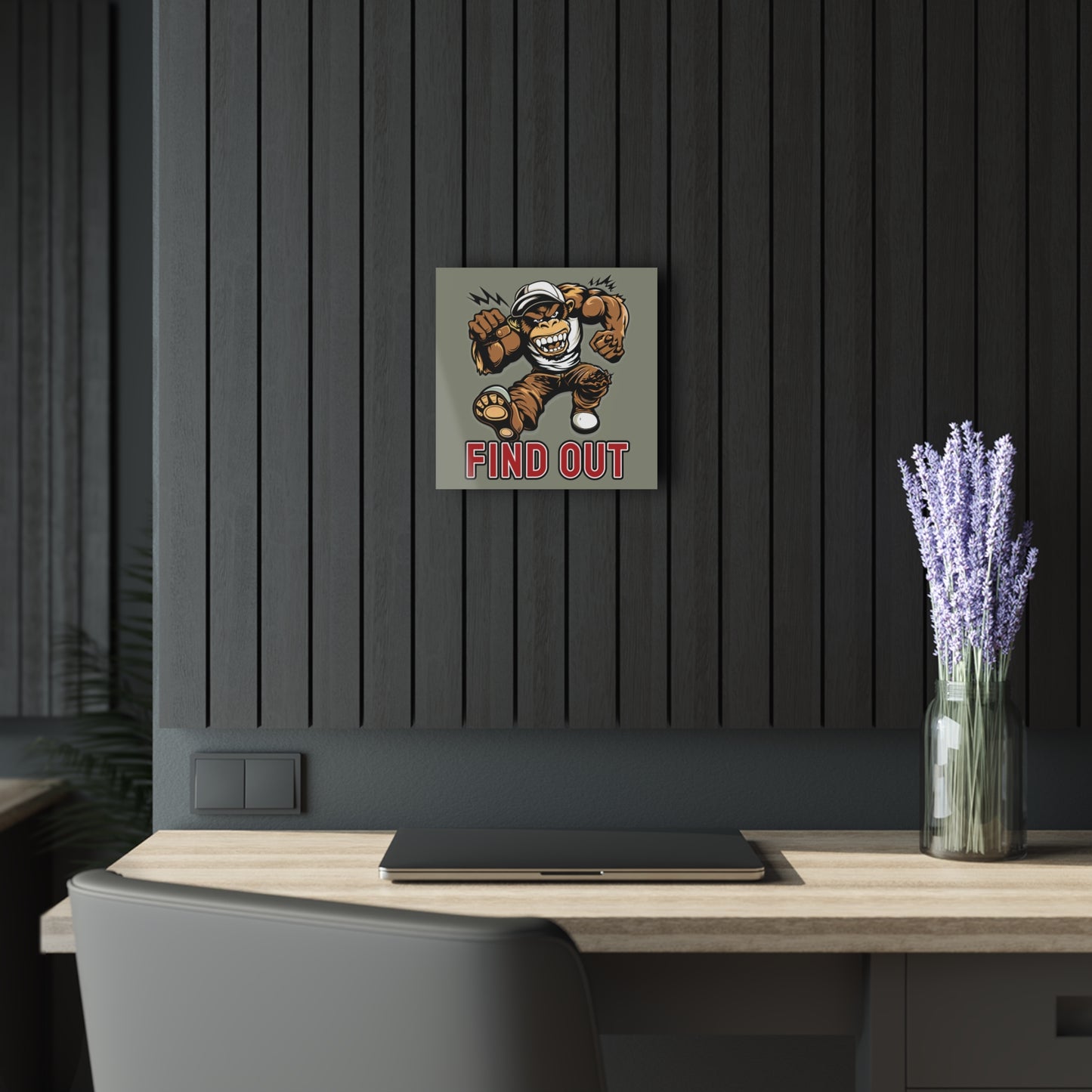 "Find Out", Acrylic Wall Prints (French Cleat Hanging) (Striking Grey)