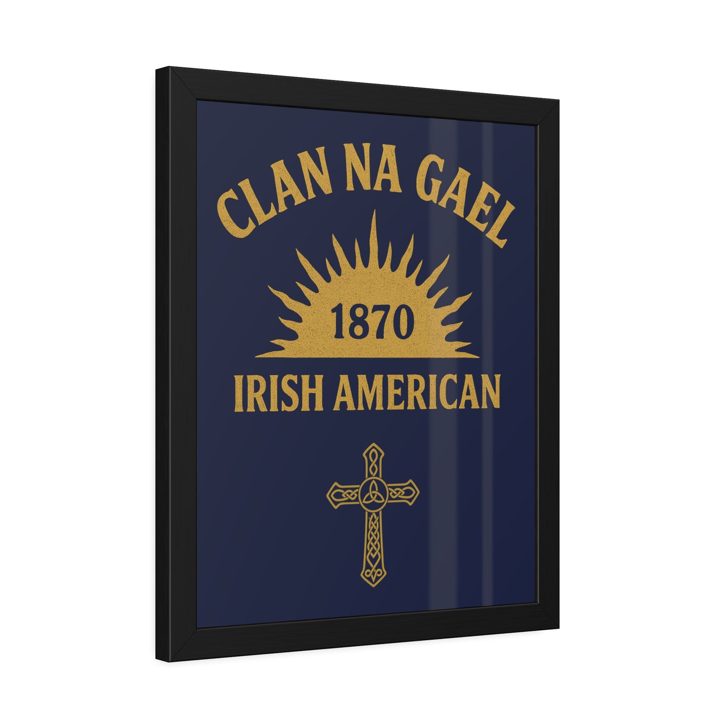"Clan na Gael - Irish American", Framed Paper Poster (Mariana Blue)