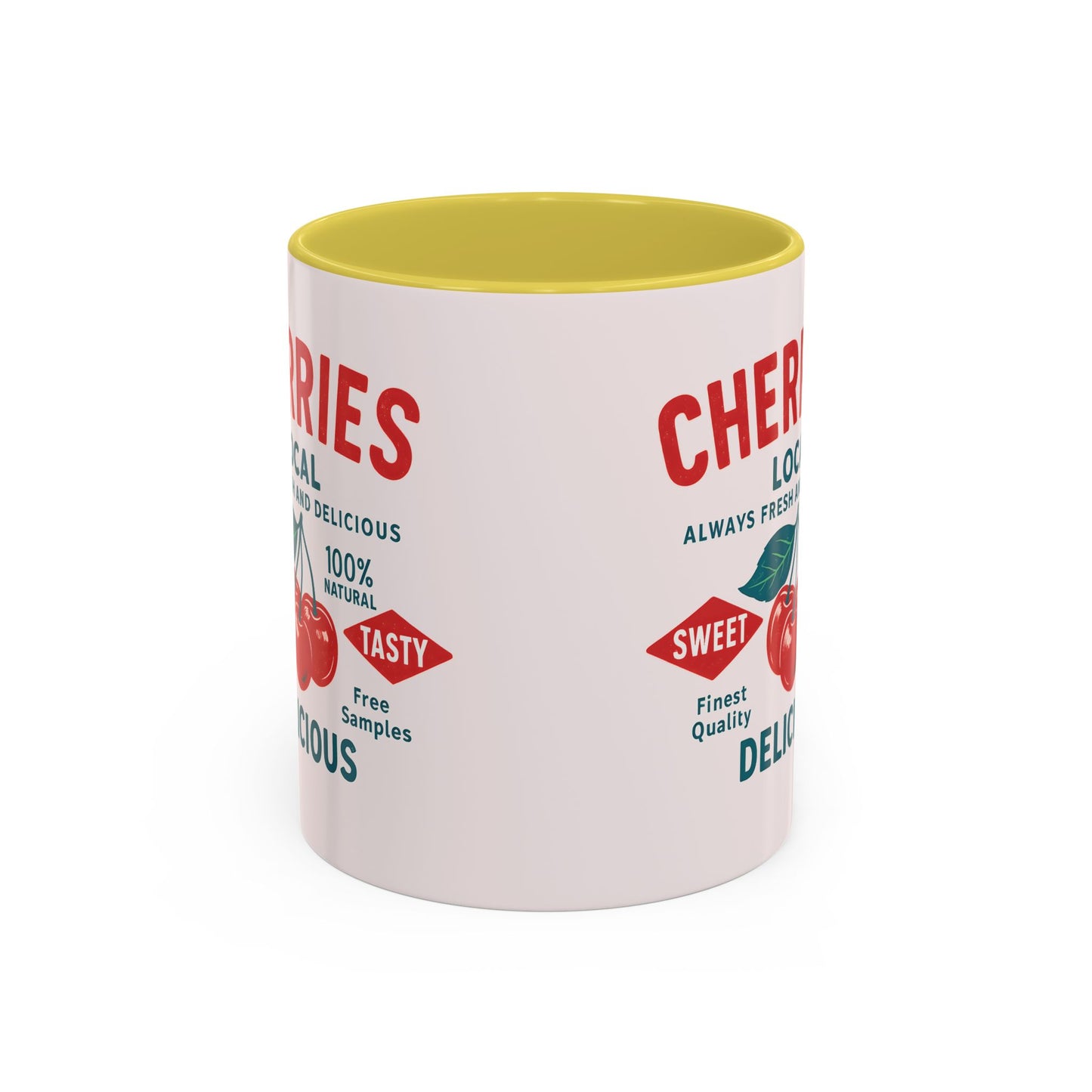 "Delicious Cherries", Colorful Mugs (11oz, 15oz) (Sea Salt Sherbet)