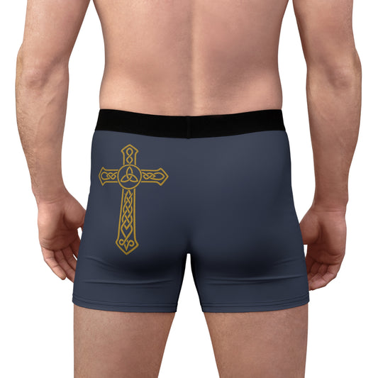 "Clan na Gael - Irish American", Men's Boxer Briefs (Blue Burka Grey)