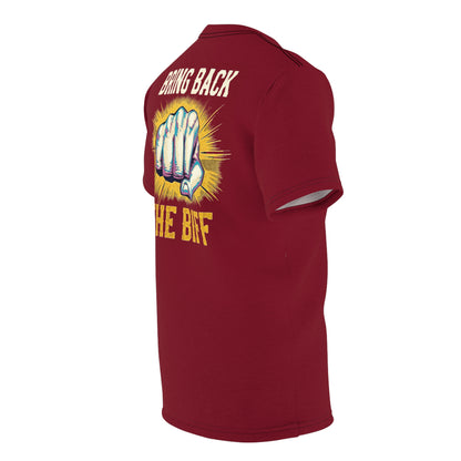 "Bring Back The Biff", Unisex T-shirt (Dark Cherry Red)
