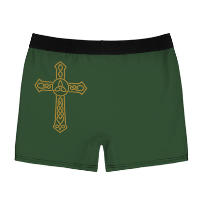 "Clan na Gael - Irish American", Men's Boxer Briefs (Brithemain Green)