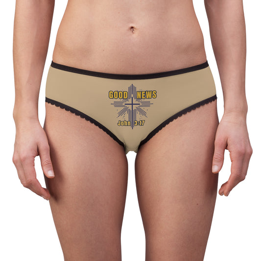 "Good News - John 3:17", Women's Briefs (Warm Beige)