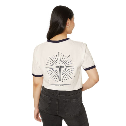 "Born Again", Unisex Ringer Cotton T-Shirt