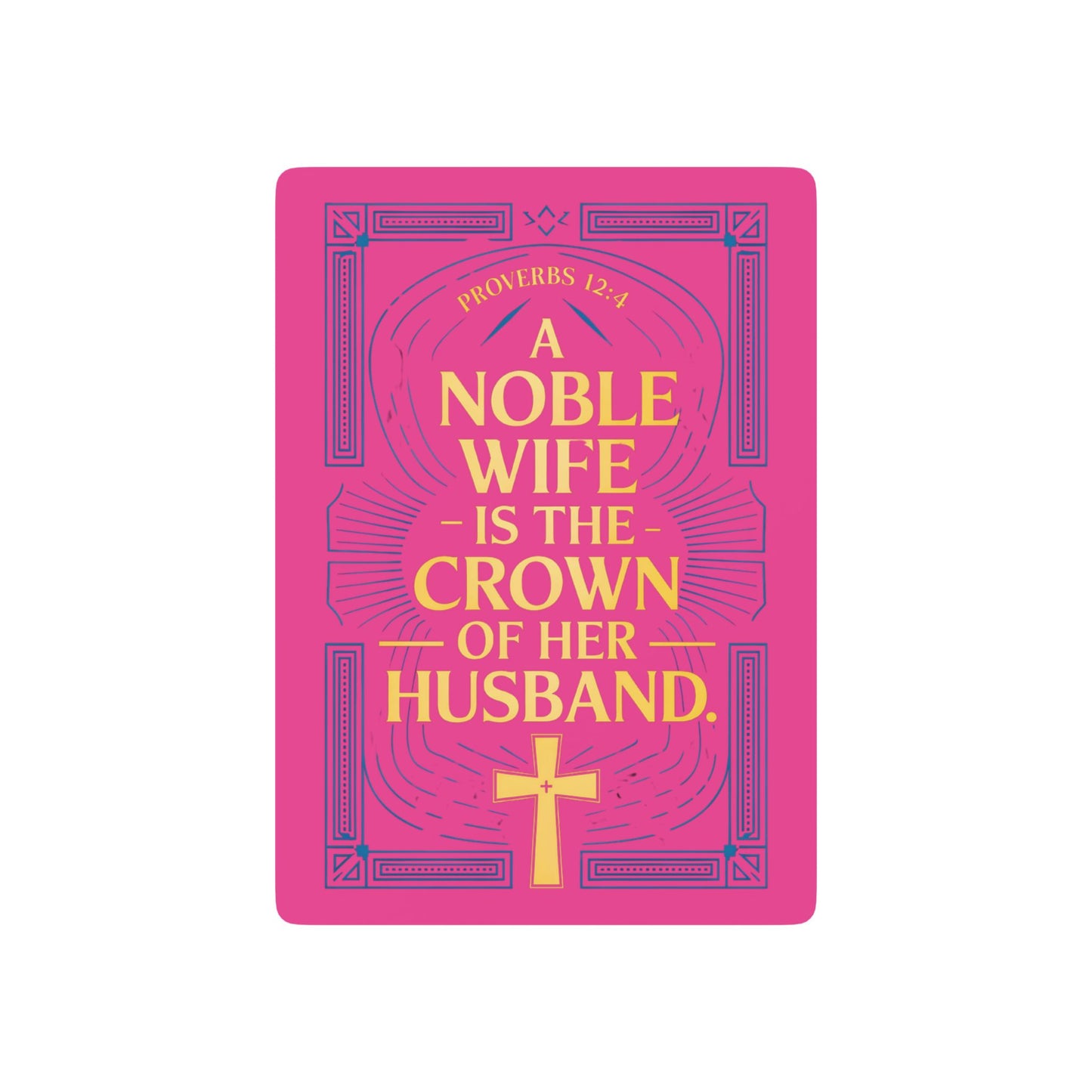 "Proverbs 12:4", Christian Playing Cards (Hot Pink)