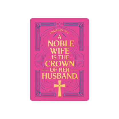 "Proverbs 12:4", Christian Playing Cards (Hot Pink)