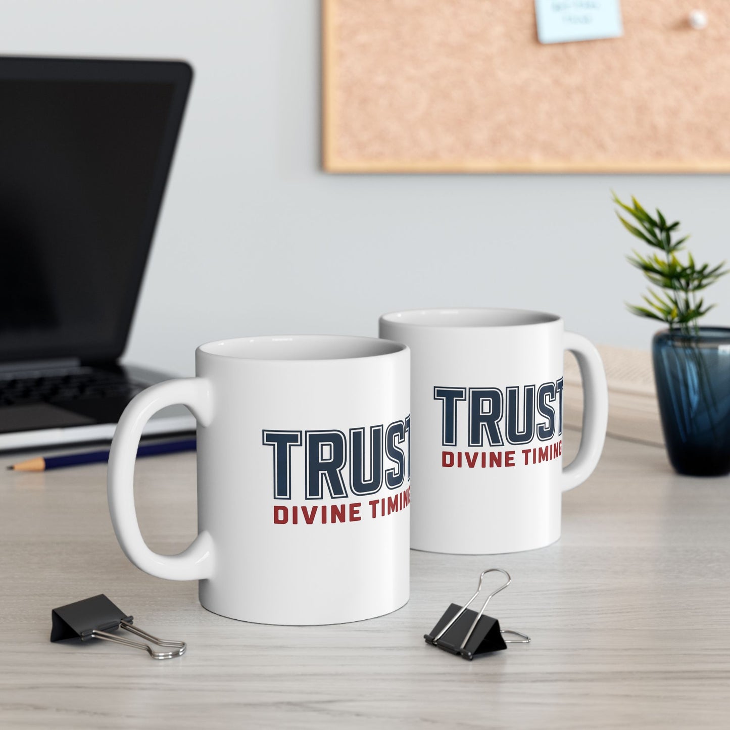 "Trust Divine Timing" #02, White Mug (11oz & 15oz)