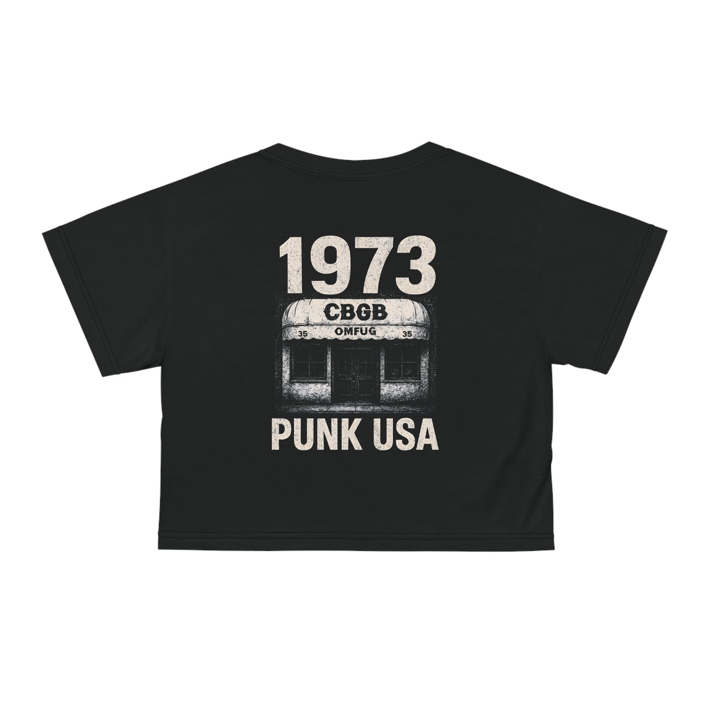 "1973 Punk USA", Black Crop Tee