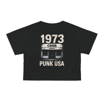 "1973 Punk USA", Black Crop Tee