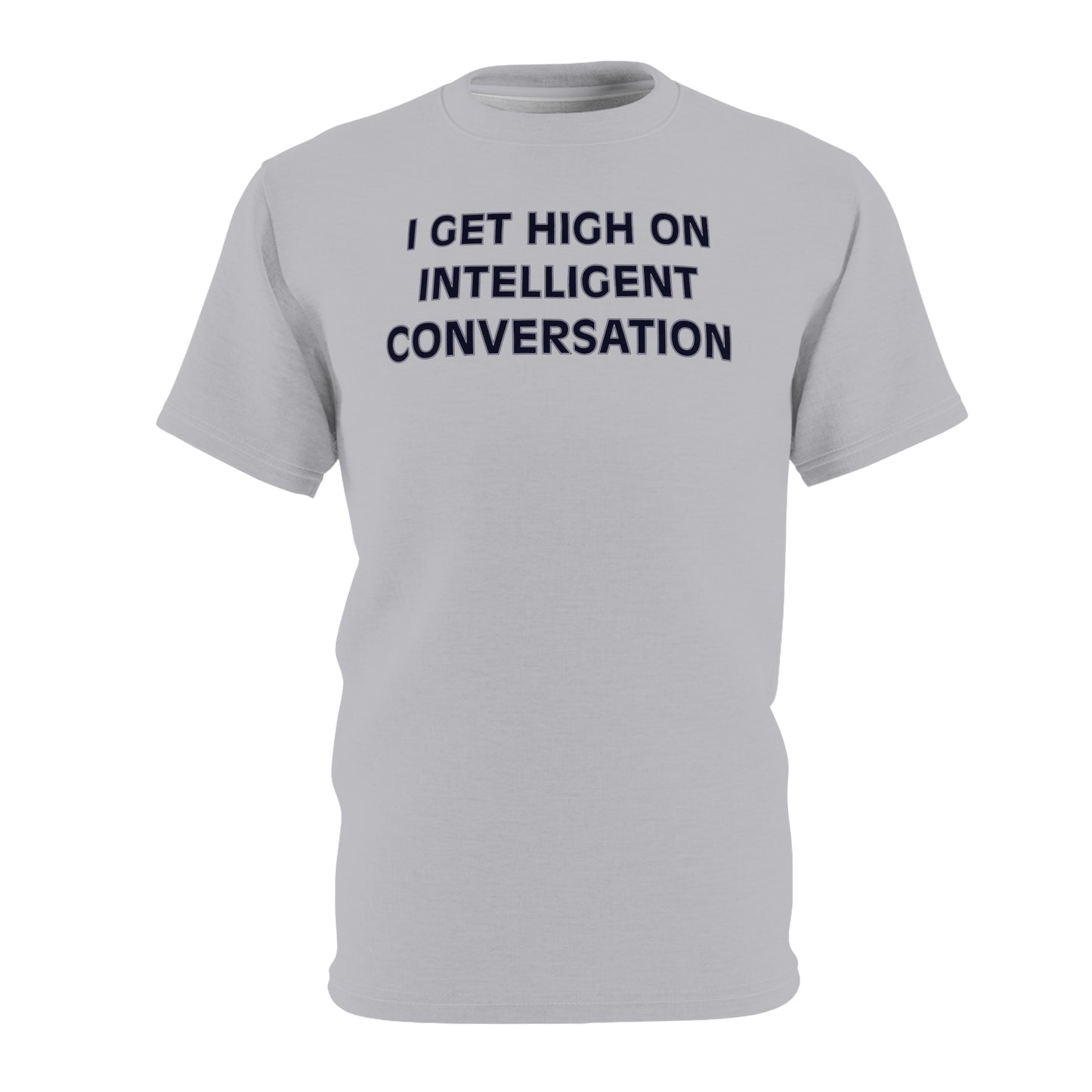 "Intelligent Conversation", Unisex T-shirt (Moonwalk Grey)