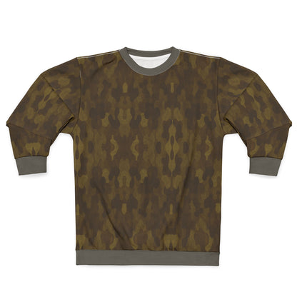 "Swamp Recon Camouflage", Unisex Sweatshirt (Mistroot Grey Cuffs and Collar)