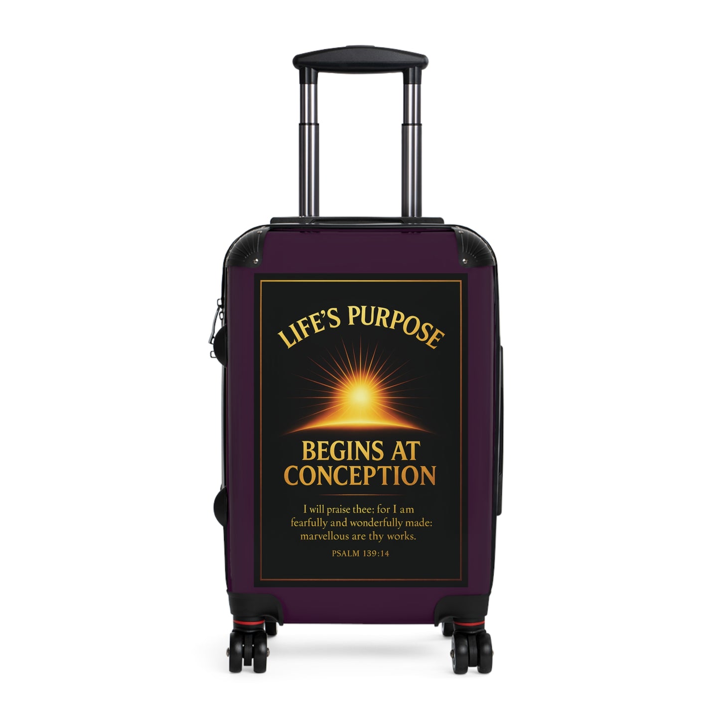 "Life's Purpose, Psalm 139:14", Suitcase (Synallactida Purple)