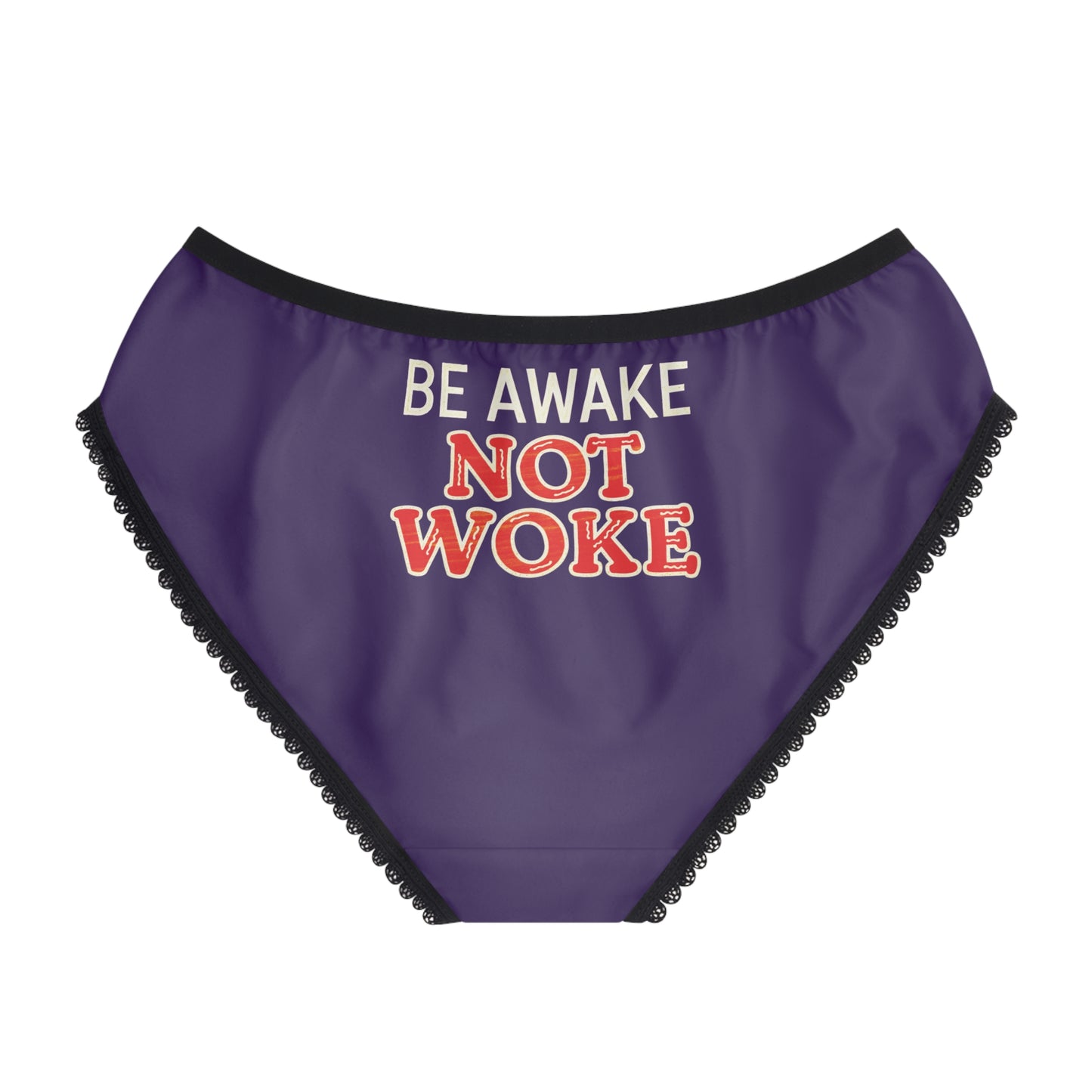 "Be Awake Not Woke" #10, Women's Briefs (Pleasant Purple)