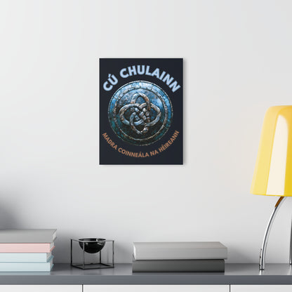 "Cú Chulainn Gaelic Shield" Acrylic Wall Print (French Cleat Hanging) (Blackstone Blue)