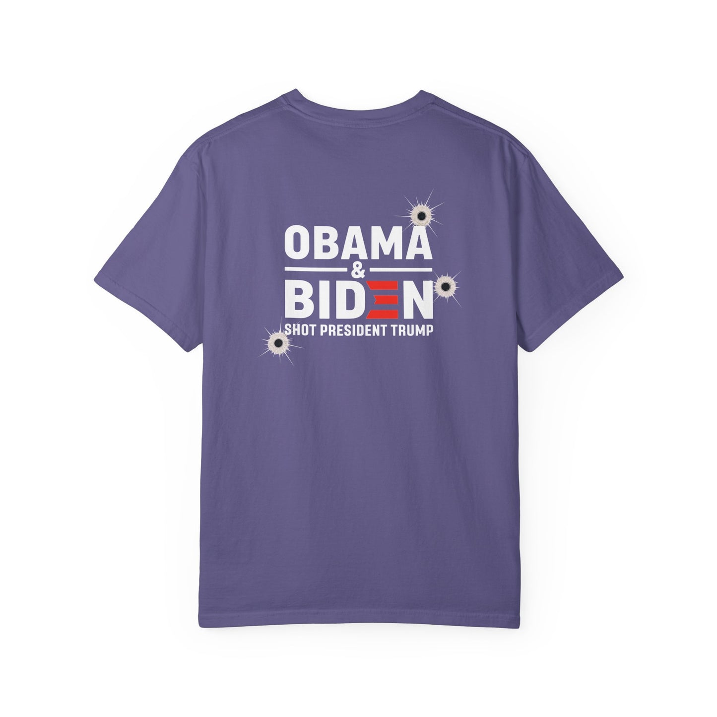 "Obama & Biden Shot President Trump", Unisex Black T-shirt