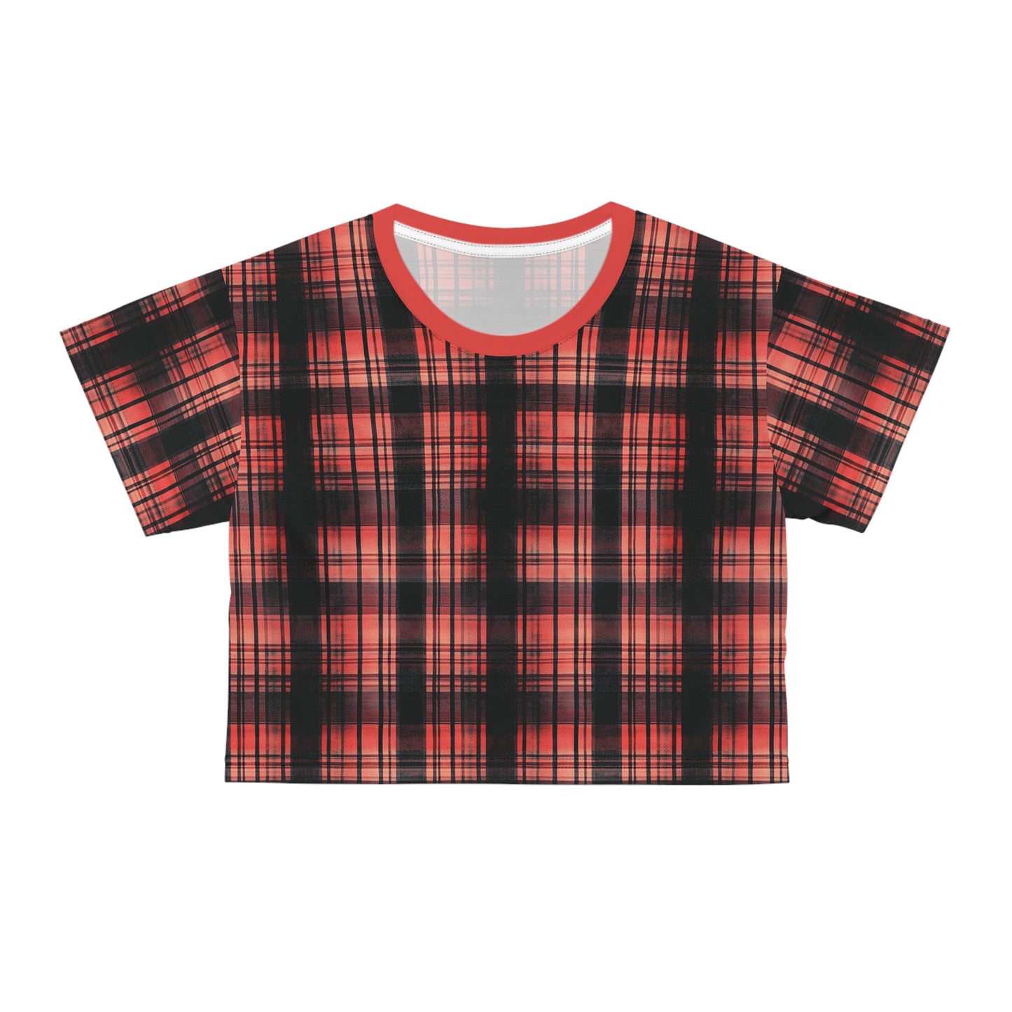 "Kin of Flame", Crop Tee (Faded Red Collar)