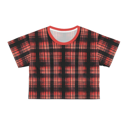 "Kin of Flame", Crop Tee (Faded Red Collar)