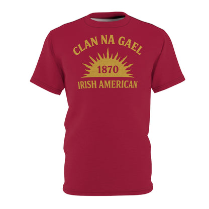 "Clan na Gael - Irish American", Unisex T-shirt (Fénechas Red)