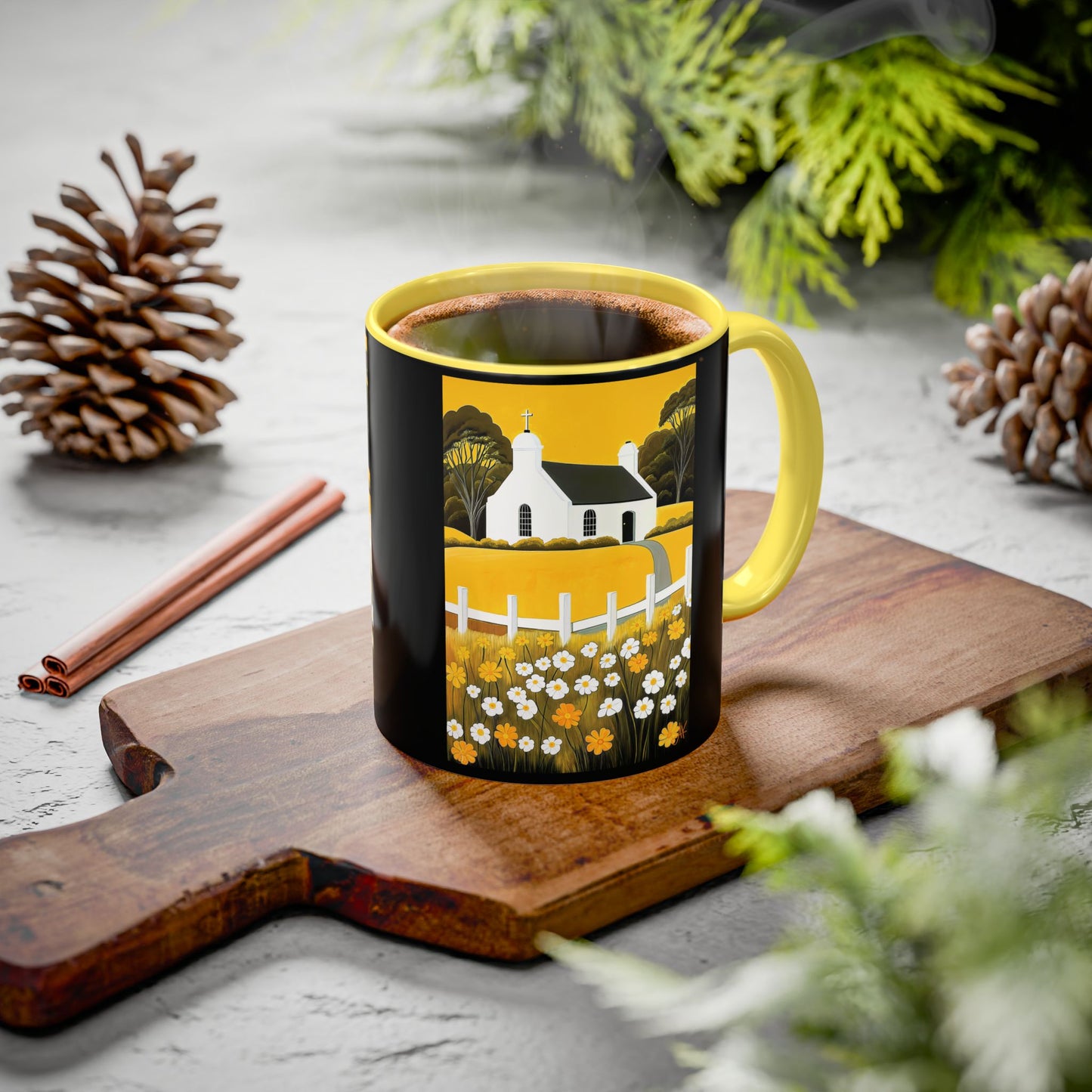 "Eaglais a’ Bhuidhe (Gaelic) - The Church of Golden Hope (English)", Colorful Mugs (11oz & 15oz)