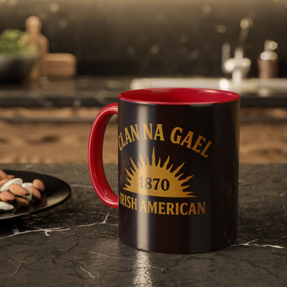 "Clan na Gael - Irish American", Colorful Mugs (11oz, 15oz) (Seal Brown)