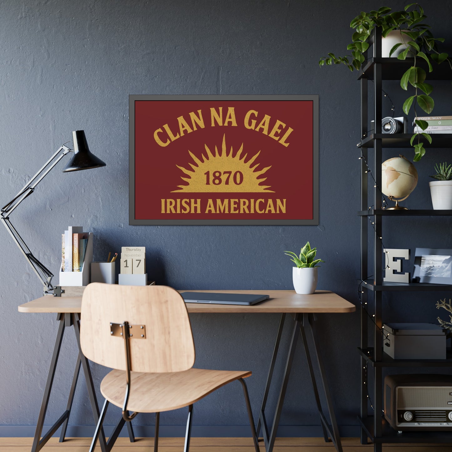 "Clan na Gael - Irish American", Framed Paper Poster (Palladius Red)
