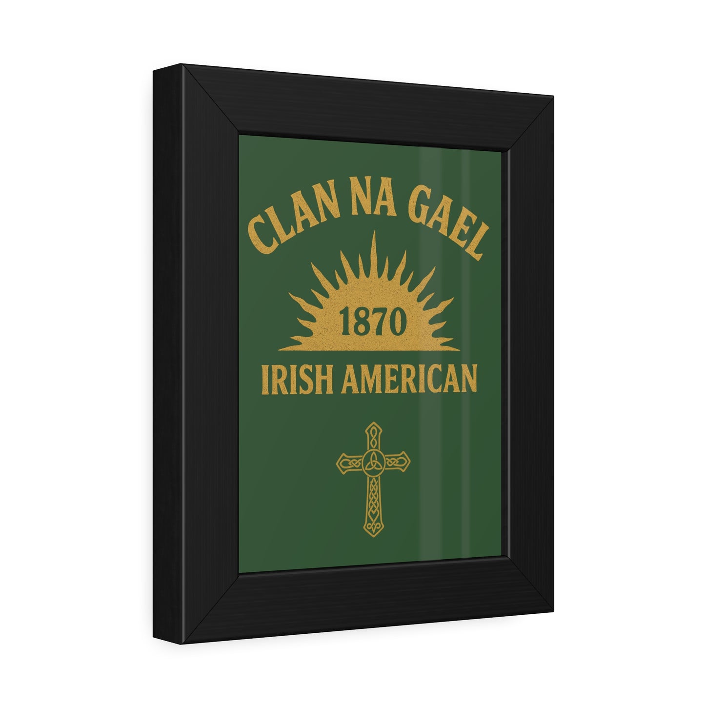 "Clan na Gael - Irish American", Framed Paper Poster (Brithemain Green)