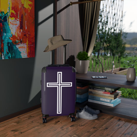 "A Simple Cross" Suitcases (Academic Purple)