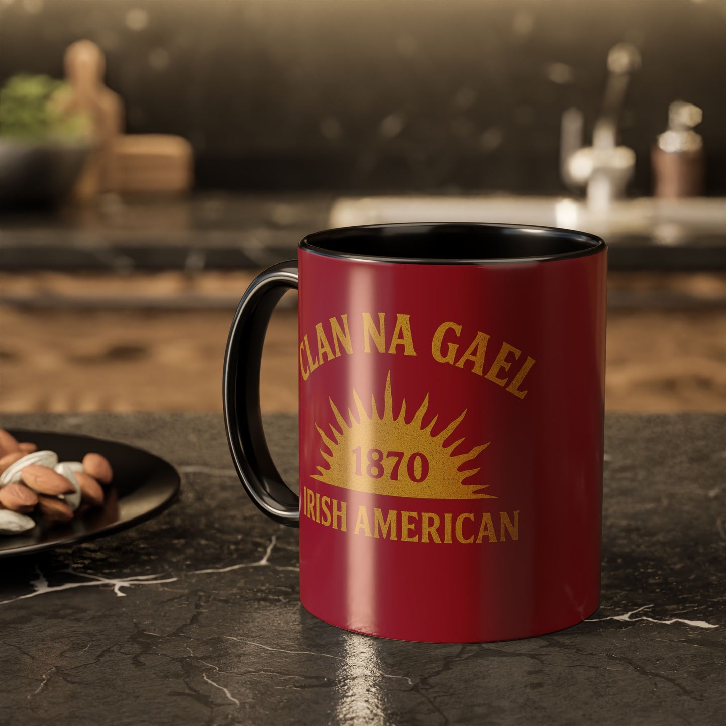 "Clan na Gael - Irish American", Colorful Mugs (11oz, 15oz) (Fénechas Red)