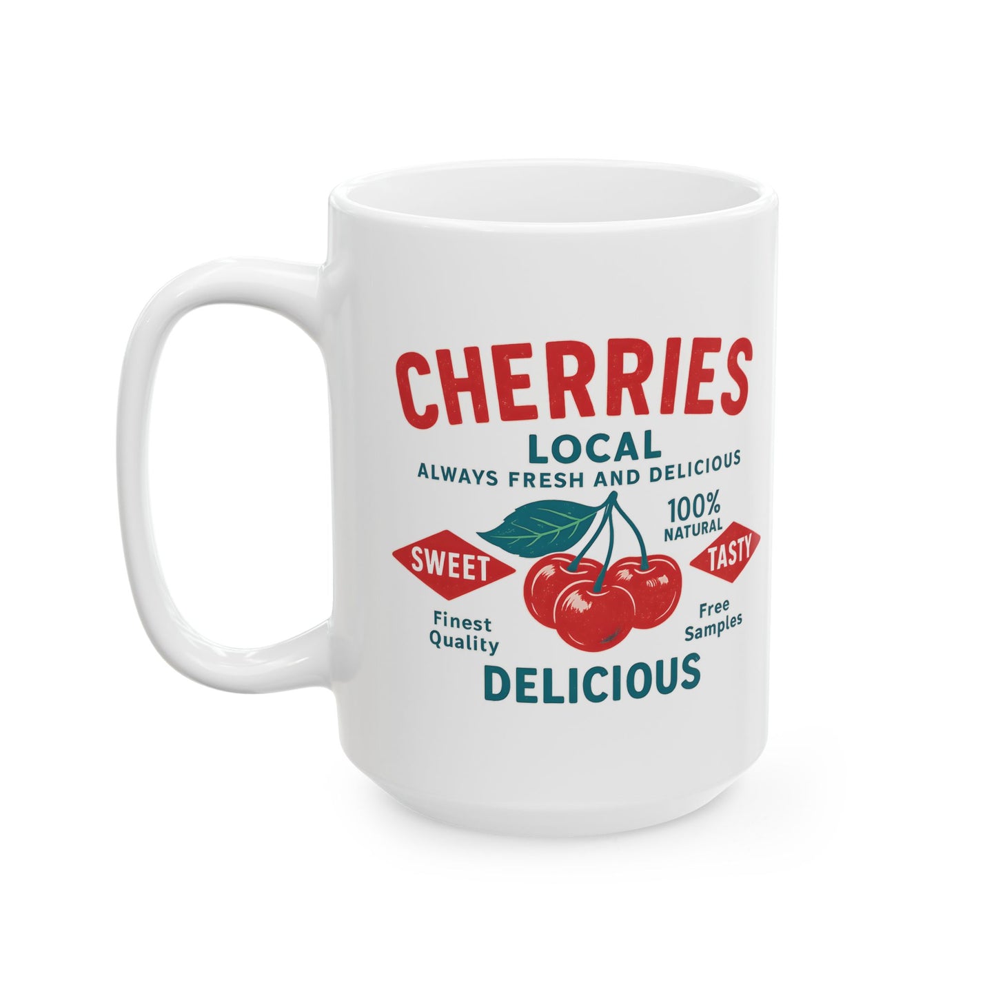 "Delicious Cherries", White Mug, (11oz & 15oz)