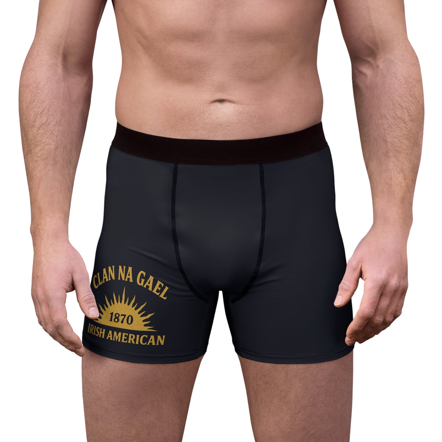 "Clan na Gael - Irish American", Men's Boxer Briefs (Black Denim)