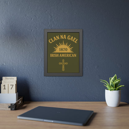 "Clan na Gael - Irish American", Framed Paper Poster (Fianna Green)