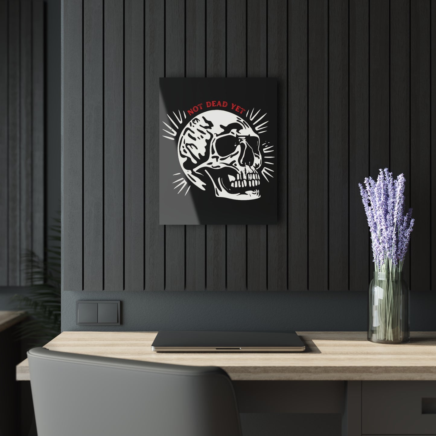 "Not Dead Yet", Acrylic Wall Prints (French Cleat Hanging) (70's Black)