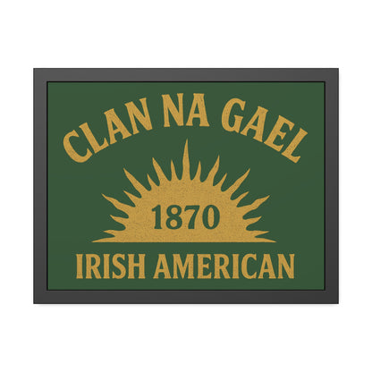 "Clan na Gael - Irish American", Framed Paper Poster (Brithemain Green)
