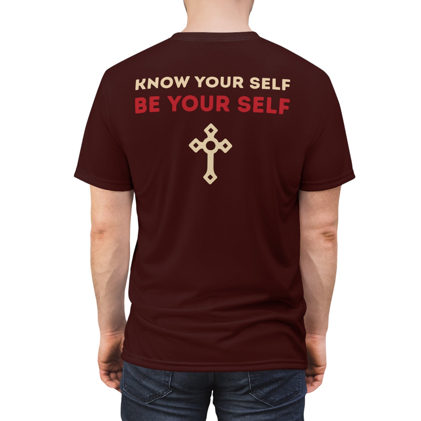 "Know Your Self", Unisex T-shirt (Mahogany)