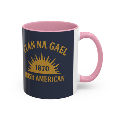 "Clan na Gael - Irish American", Colorful Mugs (11oz, 15oz) (Blue Burka Grey)