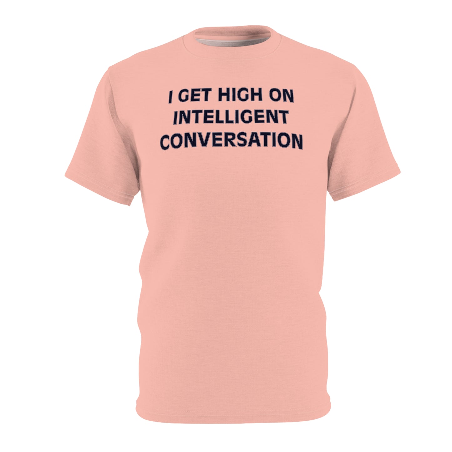 "Intelligent Conversation", Unisex T-shirt (Cherry Chip)