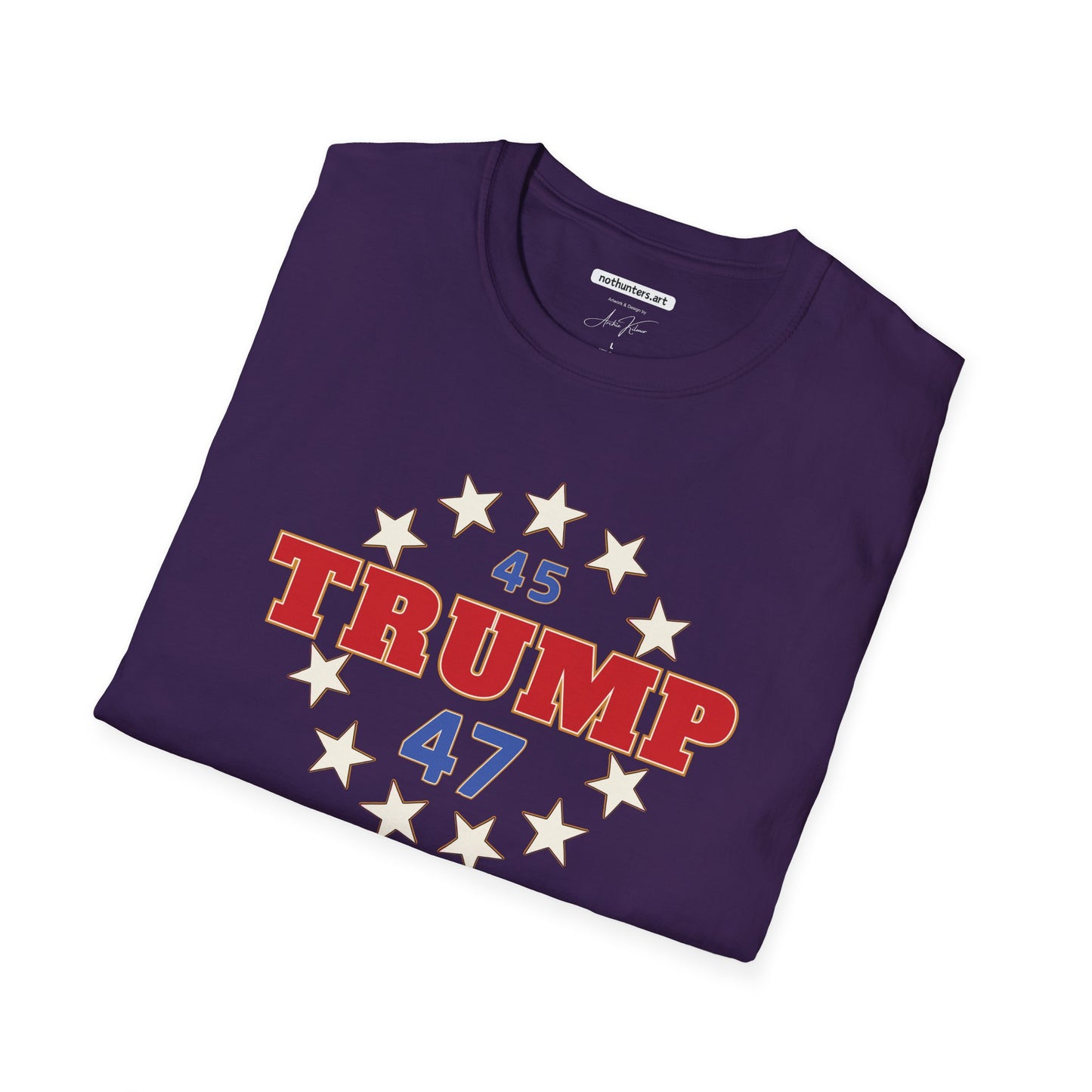 "Trump 45-47 Circle of Stars", Unisex Softstyle T-Shirt