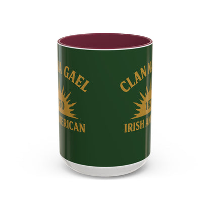 "Clan na Gael - Irish American", Colorful Mugs (11oz, 15oz) (Brithemain Green)