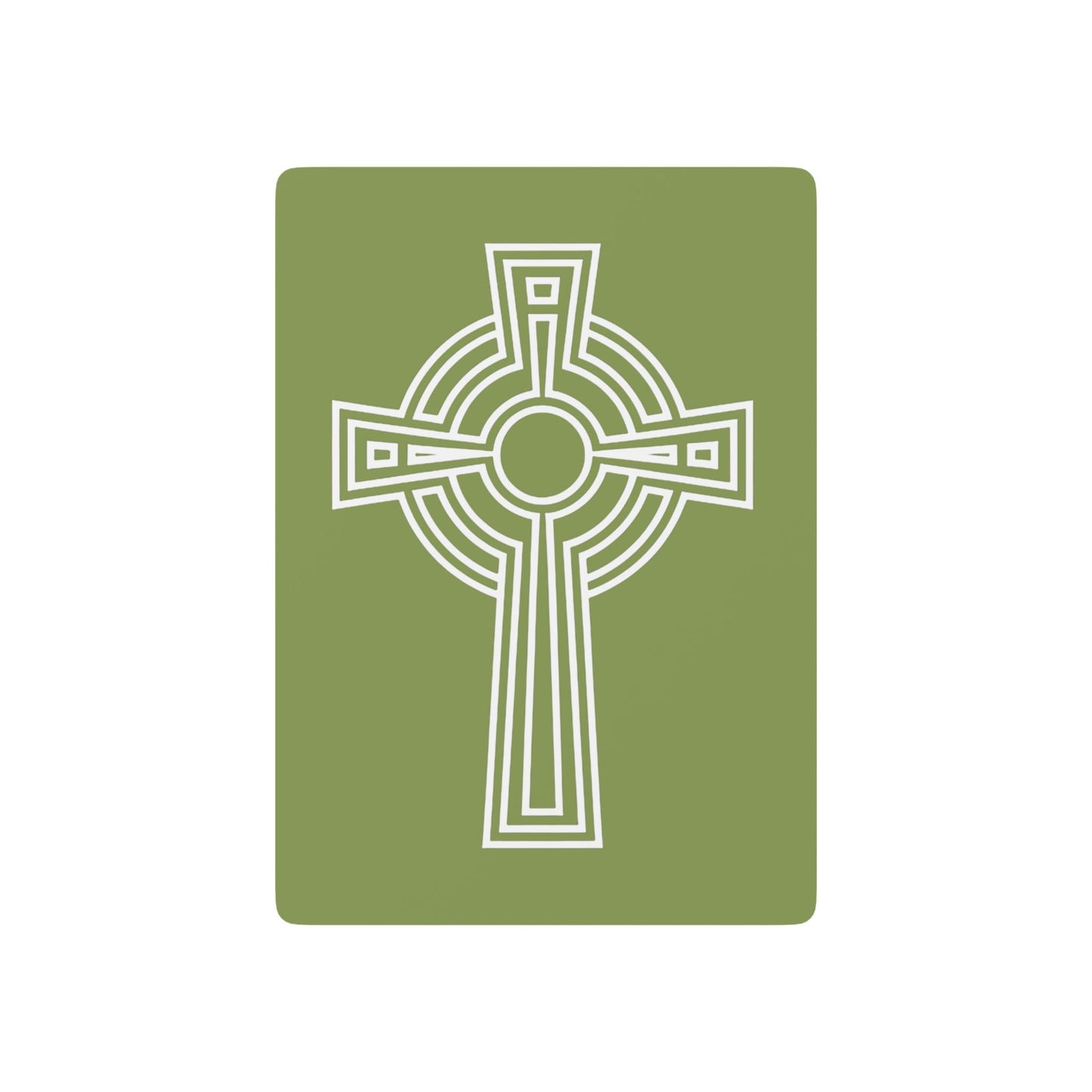"A Simple High Cross", Christian Playing Cards (Zesty Apple Green)