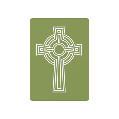 "A Simple High Cross", Christian Playing Cards (Zesty Apple Green)