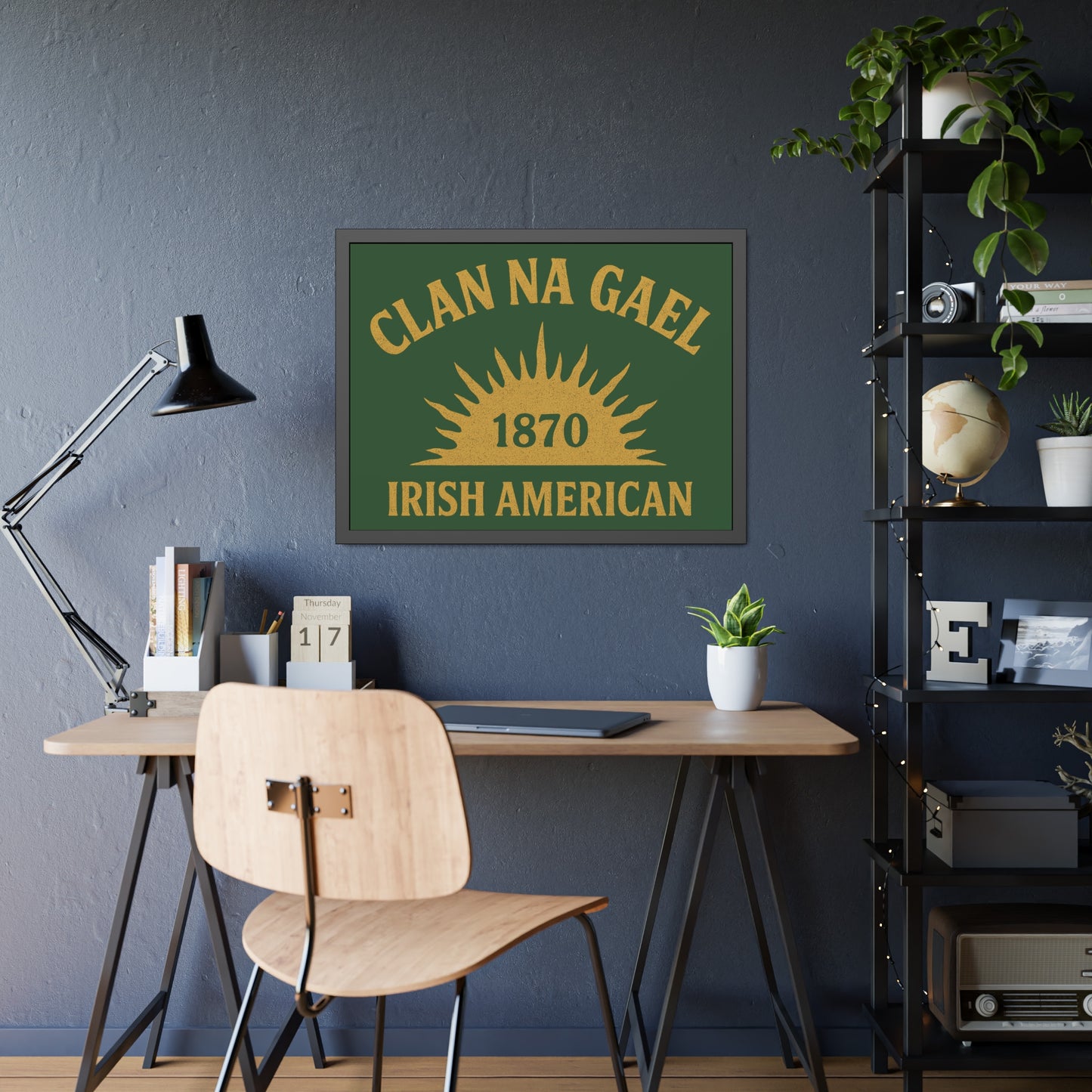 "Clan na Gael - Irish American", Framed Paper Poster (Brithemain Green)