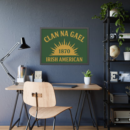 "Clan na Gael - Irish American", Framed Paper Poster (Brithemain Green)