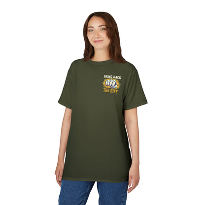 "Bring Back The Biff", Unisex T-shirt (Dark Olive Green)
