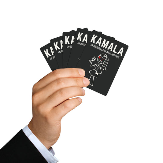 "KAMALA un-Bourbon-ed" #01 Poker Playing Cards (70's Black)