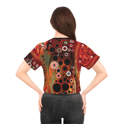 "Abstract #08", Wearable Fine Art Crop Tee (Void Black Collar)