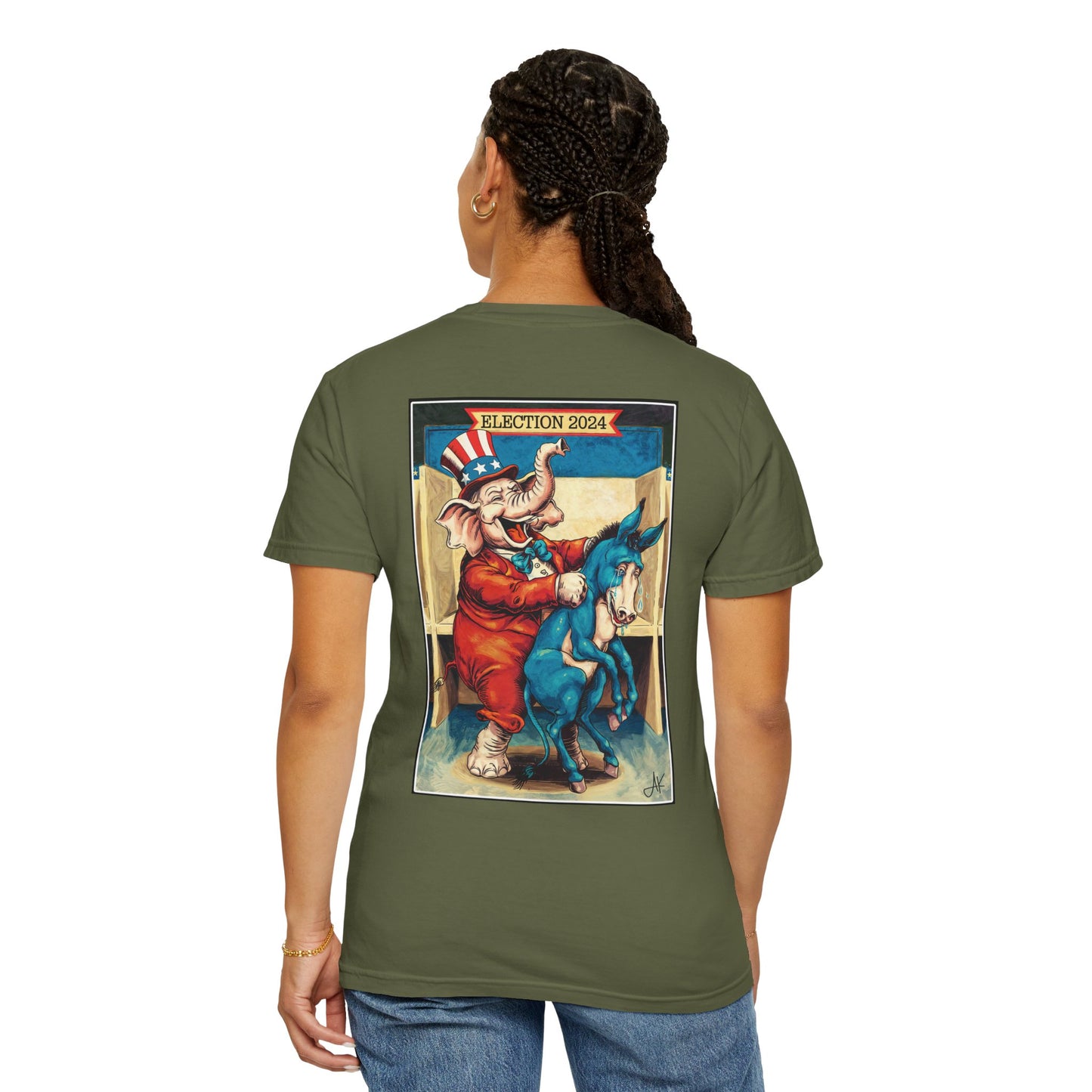 "MAGA Spanked the Donkeys 2024", Unisex T-shirt (Dark Colors)